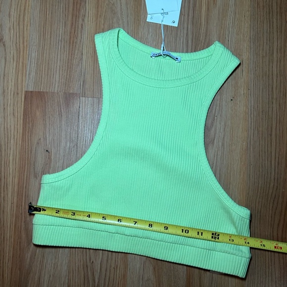 Zara Neon Green Crop Top Size L - Picture 6 of 6
